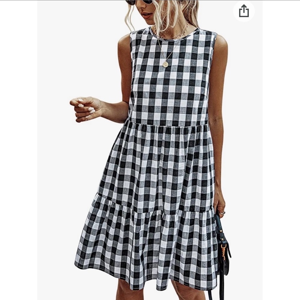Prettygarden checkered summer babydoll dress
